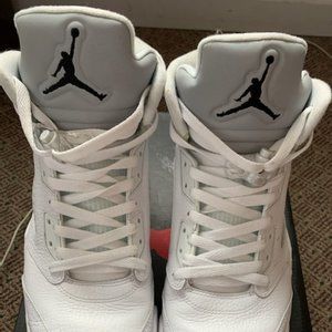AIR JORDAN 5 RETRO  'METALLIC WHITE'  SIZE 12